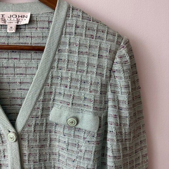 St. John Classic Look/Knit Soft Mint Green Jacket Size 10 - Women's Jacket - Picture 4 of 8